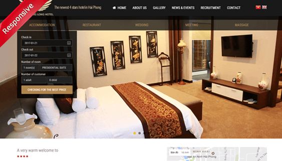 Thiết kế website khách sạn 4 sao Draco Thang Long Hotel