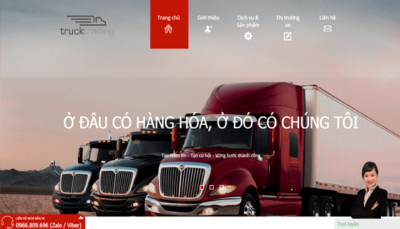 Vinaweb thiết kế trang web Xe tải, Container Xetaiquocte.com