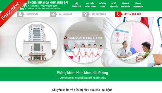 Vinaweb thiết kế website phòng khám Nam khoa Hải Phòng