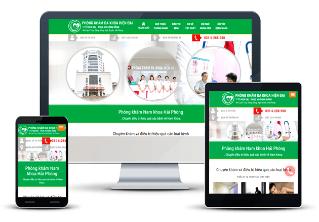 Vinaweb thiết kế website phòng khám Nam khoa Hải Phòng