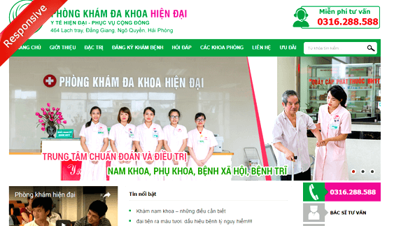 Website Phòng khám đa khoa hiện đại thiết kế bởi Vinaweb