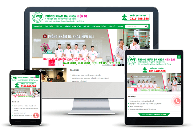 Website Phòng khám đa khoa hiện đại thiết kế bởi Vinaweb